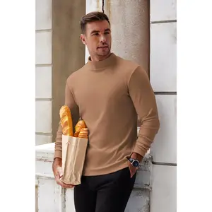 COOFANDY Mens Mock Turtleneck Long Sleeve Shirts Basic Thermal Turtle Neck Undershirt Lightweight Pullover Sweaters Top