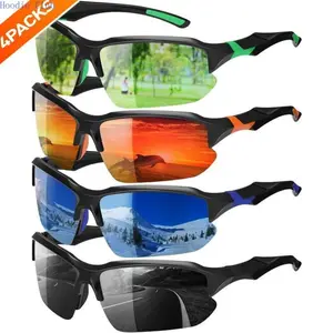 Viral 4-Pack Polarized Sports Sunglasses for Men Women Gorpcore Performance Wrap Around Shades UV400 Protection Cycling Running Glasses for Outdoor Fishing and Baseball photochromic lens aviator smart audio swimming goggles pro Large Color Ski windproof