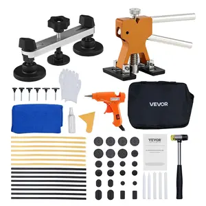 【Summervibes】VEVOR Dent Puller Kit, 60 PCS Paintless Dent Removal Kit with Golden Lifter, Bridge Puller, Rubber Hammer, Glue Gun, Auto Body Hail Damage Repair Remover Tools for Car Refrigerator Door Ding Repair