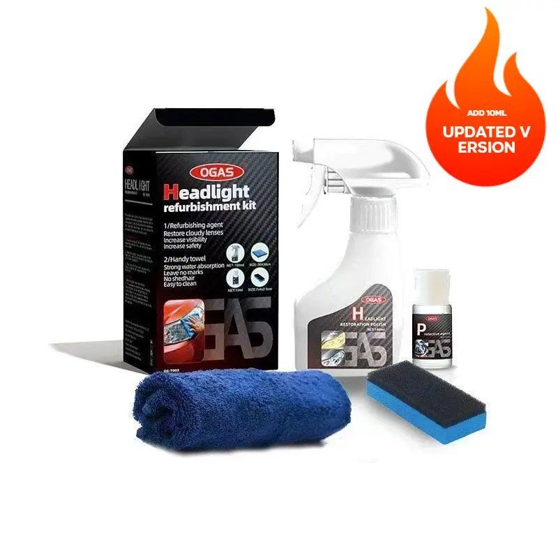 180ml No Polishing,Atomization Cleaning,Car Headlight Renovation Repair Liquid,Car light Crystal Plating Liquid yellowing,Detergent Polishing Set, Car Maintenance,Car beauty,Car Renovation,car decor,car essentials