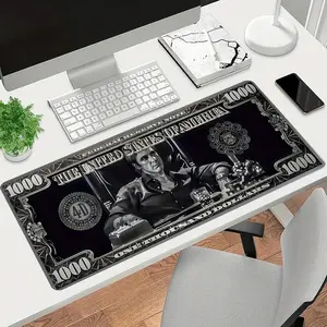 Luxury Dollar Design Mouse Pad Stylish Money-Themed Desk Mat Extended XL MousePads Office Desk Accessories- Multicolor Non-Slip Stitched Edge Computer Mat For Desk 35.4x15.7 Inches Rubber Base Keyboard Pad