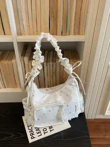 Stylish Plain Color Crossbody Bag with Star Pattern, Casual Folded Design Shoulder Strap, Fashionable Single-Shoulder Handbag