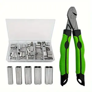 Premium Copper Fishing Line Crimping Tool Set - Dual Tubes, Wire Clamp & Pliers Kit for Anglers