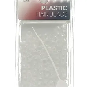AB Plastic Hair Beads – Clear Bead Set with Threader Tool