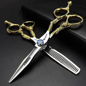6-inch professional hair scissors set, 440C stainless steel family for boys and girls Haircare Heatless Salon Durable Handle