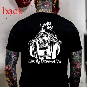 [100% Cotton] Men'S Statement Tee – LOVE ME LIKE MY DEMONS DO Graphic Print, Perfect For Bold Styles T-Shirt For Men And Women