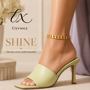 Uxvwez Chunky Cuban Link Anklet for Women Gold Silver Tone Adjustable Ankle Bracelet Beach Summer Jewelry Gift