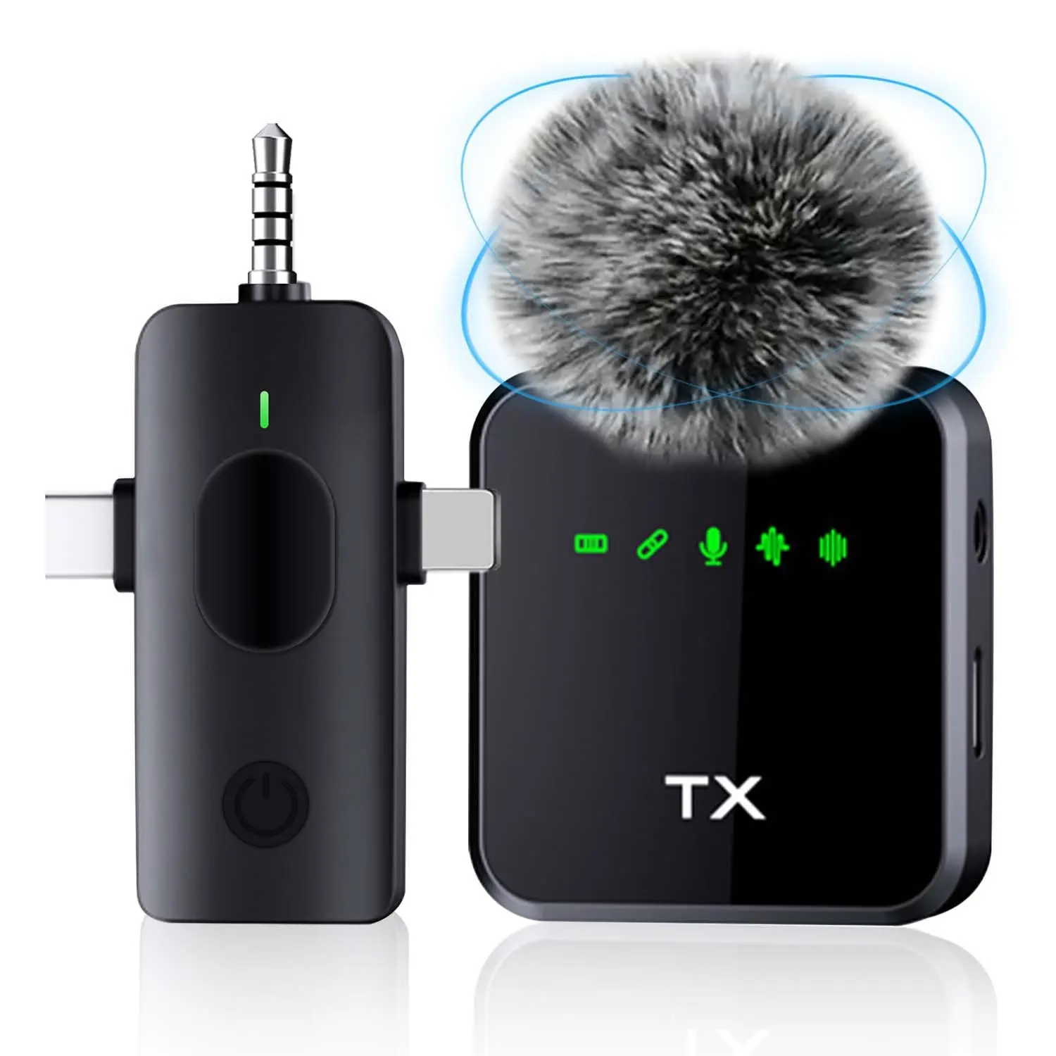 Mini Wireless Lavalier MicrophoneNoise Reduction Plug and Play Magnetic Clip on Lapel Mic for Video Recording Podcast Vlogging Noise Cancelling Mic