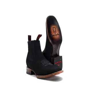 2662601 - Men's Vaquero Signature Wide Square Ankle Toe Boots (Nobuck Black)