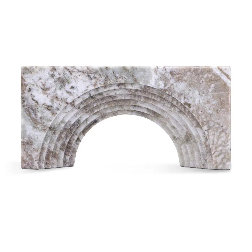 Compact Cambre Brown Marble Decorative Object, Home Décor Statue with Polished Look and Unique Shape