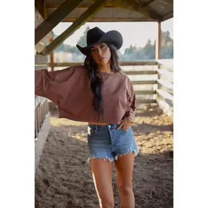 Saylor Distressed Denim Short - Medium Wash