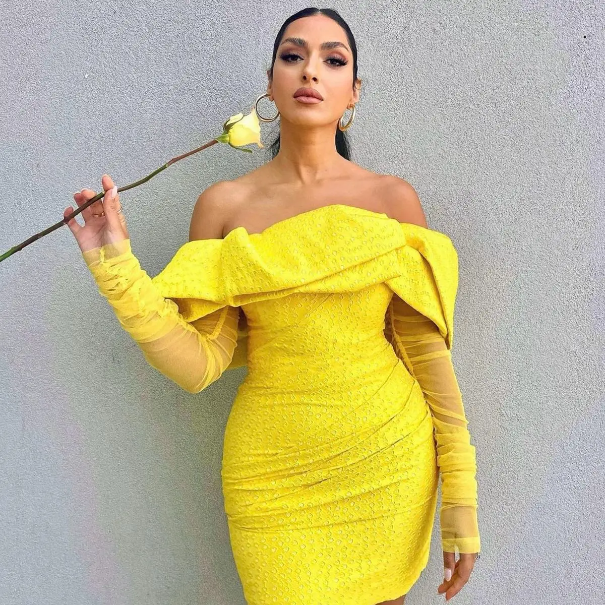 Off Shoulder Ruched Mini Dress