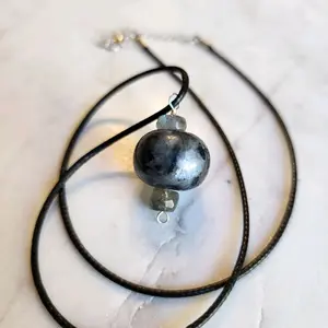 Shadowlight Necklace | Larvikite & Labradorite Necklace | Handmade Crystal Jewelry for Protection & Grounding