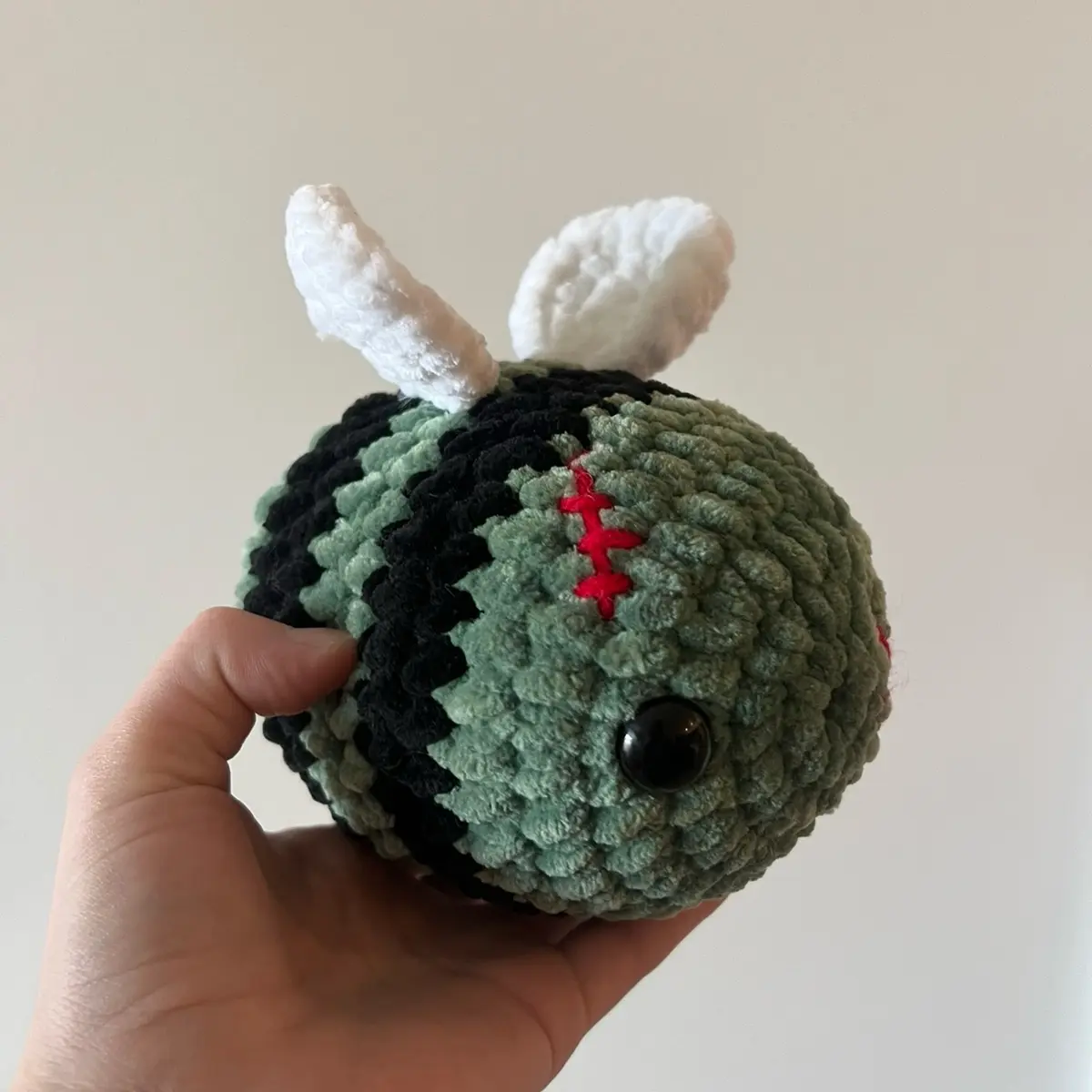 Handmade Crochet Zom-Bee Plushie - Spooky Halloween Gift for Zombie Lovers