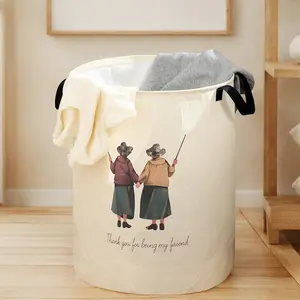 Grandma Print Toy and Laundry Storage Basket, Multi-Purpose Stripe Storage Box for Closet Organization, Ideal for Home and Kids
