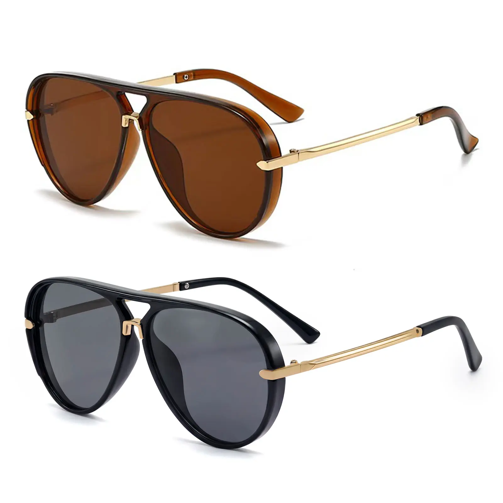 Classic Oversized Aviator Sunglasses UV400 Pilot Shades Composite Retro Oversize Polarized Sunglasses UV 400 Pilot Fashion  main image 2