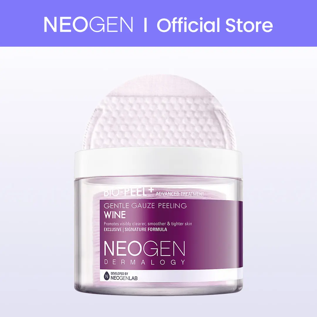 [NEOGEN Official] Bio-Peel Gauze Peeling Pads Wine | Exfoliating Face Pads with AHA | Resurfacing & Brightening Pads for Smooth Skin | Korean Skincare Exfoliator (30 Pads)