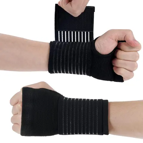 2026 2 Pack Wrist Support Brace for Carpal Tunnel Arthritis and Tendonitis Pain Relief Adjustable Compression Bandage for Left and Right Hands Comfortable Breathable Design for Daily Use Sports and Health Care Healthcare Tool Healthcare Tool Black