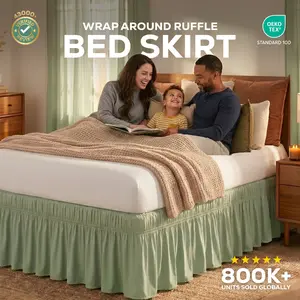 High-quality Microfiber Bed Ruffle | 16 Inch Tailored Drop | Elastic Adjustable Belt | Fade Resistant — Utopia Bedding