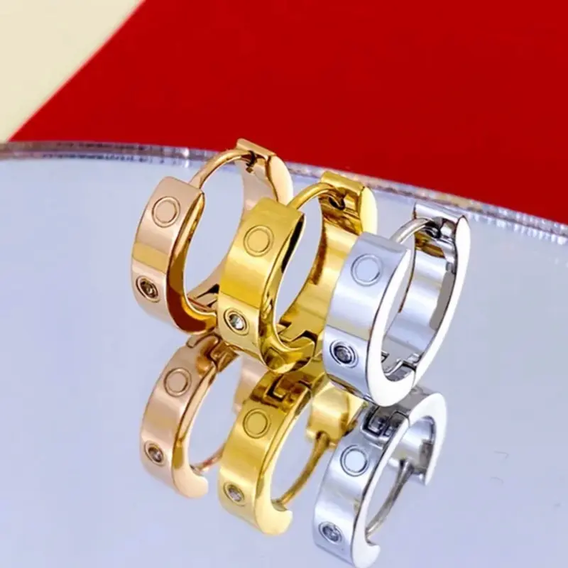 Designer Style Earrings with Inscription of Brand
