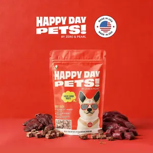 Happy Day Pets Freeze Dried Beef Liver Dog Treats - 100% Pure Natural, Nutrient-Rich, No Preservatives, Easy to Serve, Ideal Training Aid