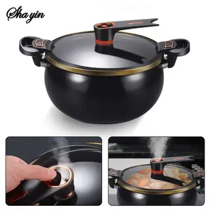 Enamel stew pot with double handles for home use, non-stick enamel pot for soup and stew, multi-functional household pot, multi-functional soup pot, non-stick pan, suitable for induction cookers and gas stoves, Nonstick Cookware