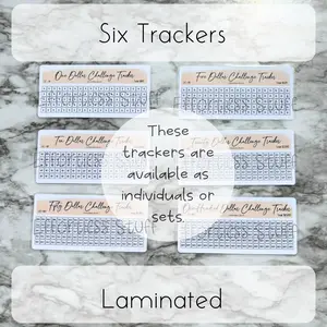 Laminated Cream Color Savings Challenge Number Design Tracker | Fits A6 Envelopes | Dollar Challenges | Physical Product |