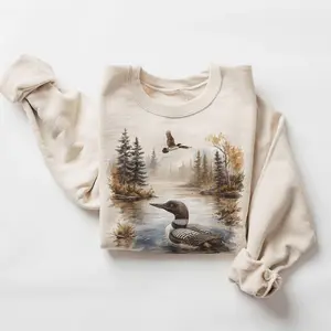 Retro 90's Common Loon Vintage Birdwatching Unisex Sweatshirt #DICH
