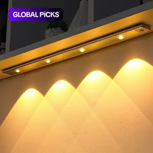 Motion Sensor Light, USB Rechargeable LED Sensor Lamp with Adjustable Lighting Modes, Indoor Lighting, Interior Led Lights, Wireless LED Light for Kitchen Cabinets, Bedrooms & Wardrobes, Night Lights, Atmosphere Lighting #GLOBAL PICKS