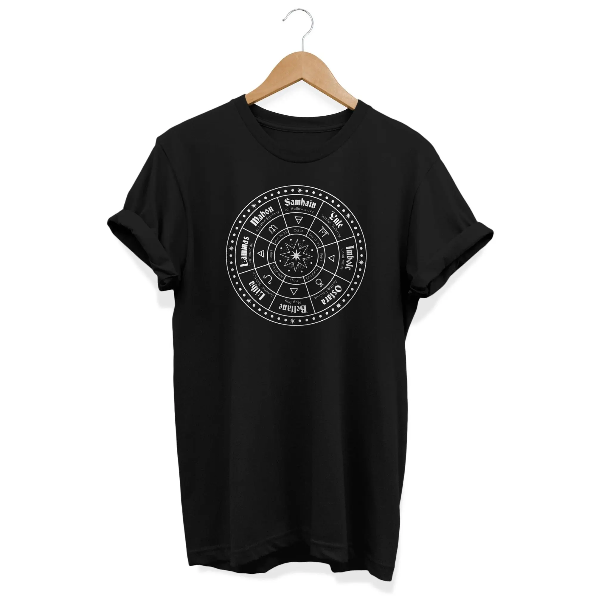 Occult Celtic T-shirt, Grunge Clothing, Witchy Shirt, Pastel Goth Top, Gothic Clothes, Strega Fashion, Pagan Calendar