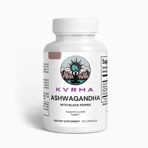 Kvrma Ashwagandha & Black Pepper for Max absorption - 100% Organic, Vegan, Plant based, Allergen free, Gluten Free. Your Favorite Ashwagandha Brand