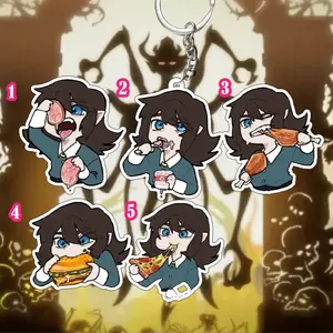 Abaddon Eating Haunted Hotel inspired keychains