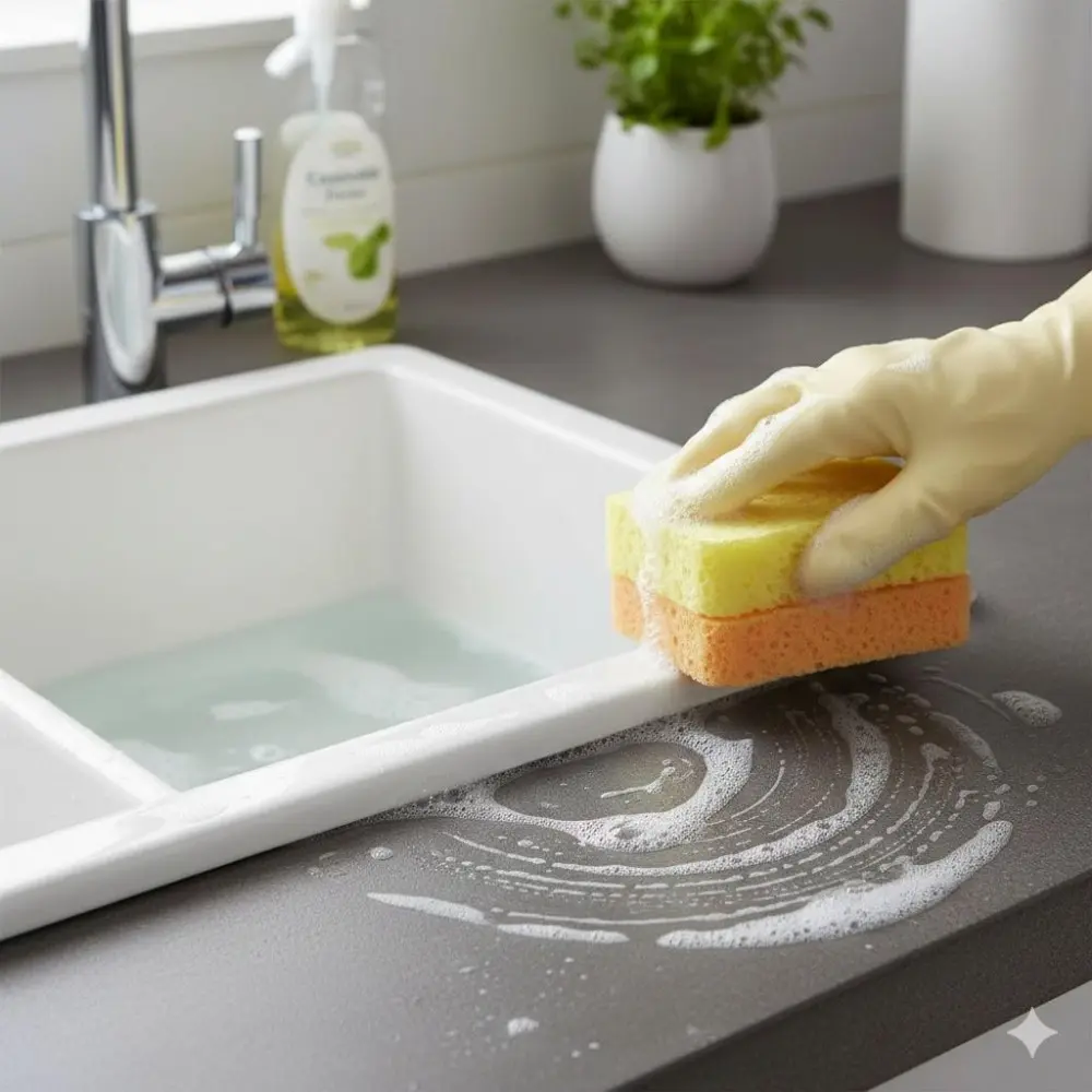 Anti-Scratch Dual-Sided Dish Sponge for Nonstick Pans, Kitchen Cleaning Cloth, Anti-Mold & Antibacterial Dish Brush, Multi-Surface Cleaner Resists Grease & Residue, Household & Commercial Dish Scrubber for Pots Pans Dishes