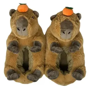 SUNDAY MIRTH Women's Fuzzy Funny Capybara Novelty Anti-Skid Slippers, Fun Animal Indoor Slippers