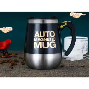 Electric Stainless Steel Rotating Mug, Magnetic Stirring Cup Coffee Cup