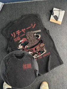 Men's Vintage Graphic Round Neck Tank Top, Stylish Tank, Regular Fit Casual Sleeveless Top for Summer, Men's Top for Daily Wear, Cotton