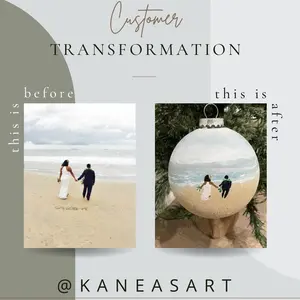 Custom Hand Painted  wedding Engagement Christmas Ornament Acrylic on clear shatterproof ornaments