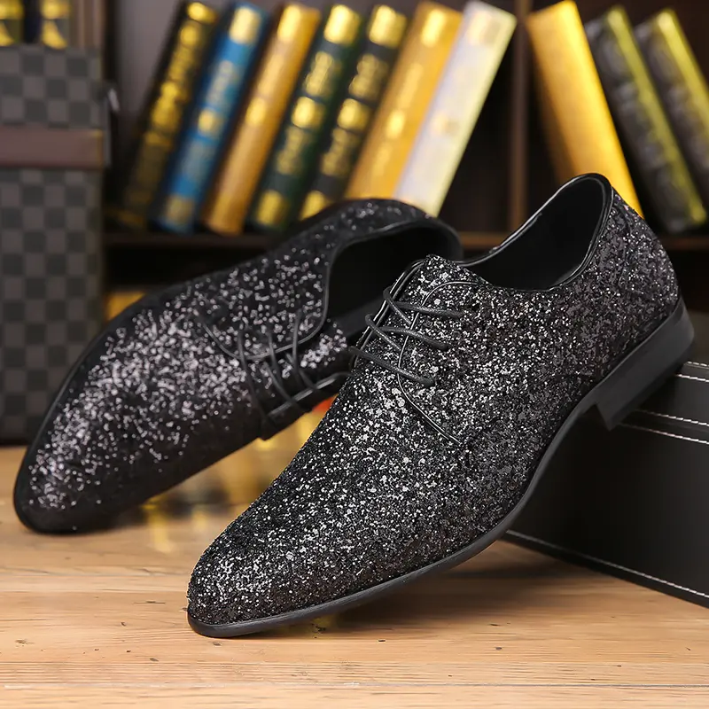 open lace back dress Men's Purple Cap Toe Lace-Up Dress Shoes main image 0