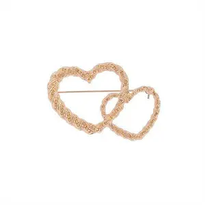 VINTAGE DOUBLE HEART BROOCH