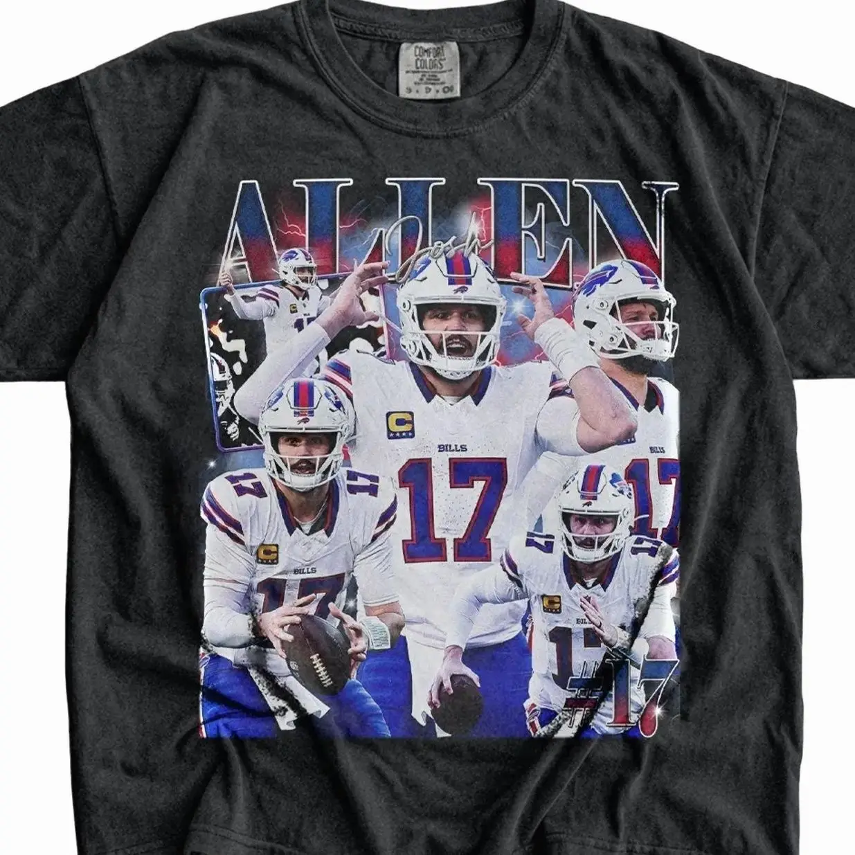 Josh Allen Vintage T-Shirt, Retro 90s Buffalo Graphic Tee Cotton