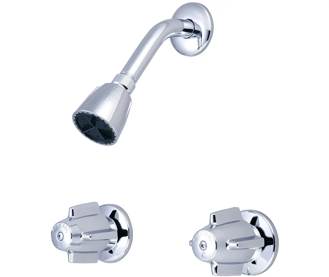 Central Brass 80926 Two Handle Shower Set - Polished Chrome