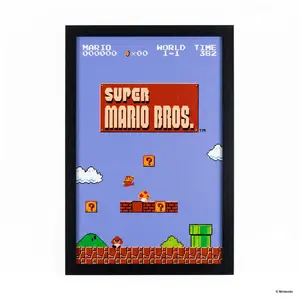 Super Mario™: Level 1-1 Gel-Coated Framed Print (11x17)
