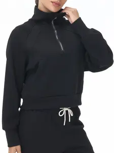 2025 Women's New Short-Sleeve Sweatshirt, Autumn/Winter Loose Long-Sleeve Half-Zip Sweatshirt. Casual Sports Versatile Collared Pullover for Spring and Autumn Trends