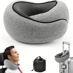 Memory Foam U-Shaped Travel Pillow – Neck Support Cushion for Airplane, Car & Office