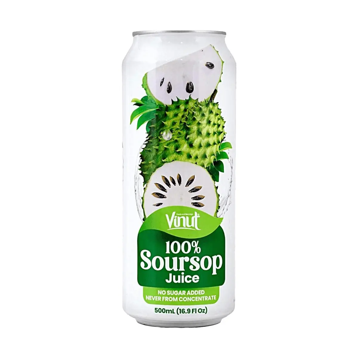 VINUT Soursop Juice 100% Pure Guanabana Drink 500ml - No Added Sugar, Clean Ingredients, Natural Fruit Beverage