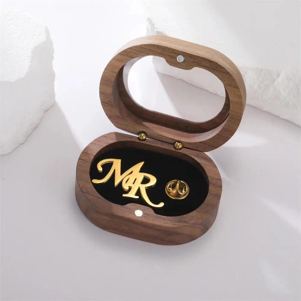 Personalized Initial Brooch for Men, Custom Name Stainless Steel Lapel Pin, Anti-Acid Nameplate Badge for Suits & Coats, Sweetheart, Lapel Clip