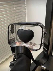 2026 Summer Transparent PVC Bag Set 2pcs Coin Purse Waterproof Mini Square Crossbody Bag Multi-Functional Large Capacity Shoulder Pouch Casual Shoulder Bag Casual Crossbody Bags