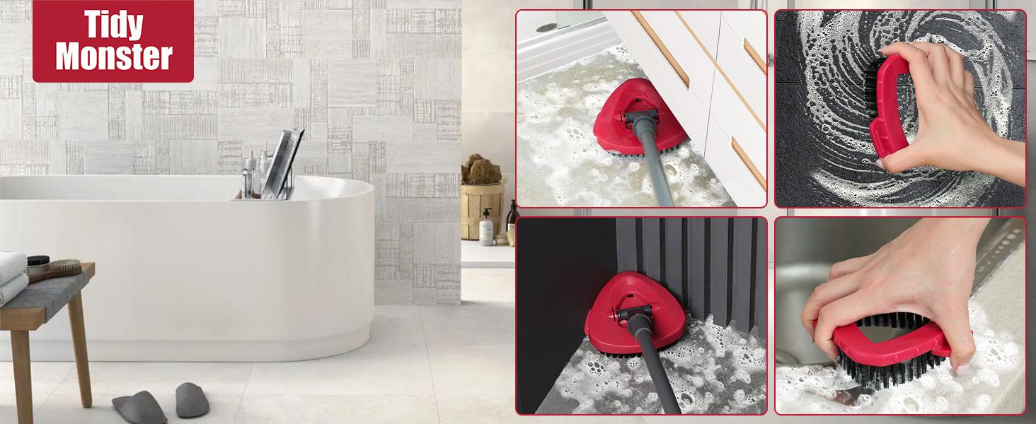 Scrub Brush Head for O-Cedar EasyWring 1-Tank System 2-Tanks RinsClean System Scrubber Spin Mop Refill Scrub Brush for Shower Ocedar Mopping brush