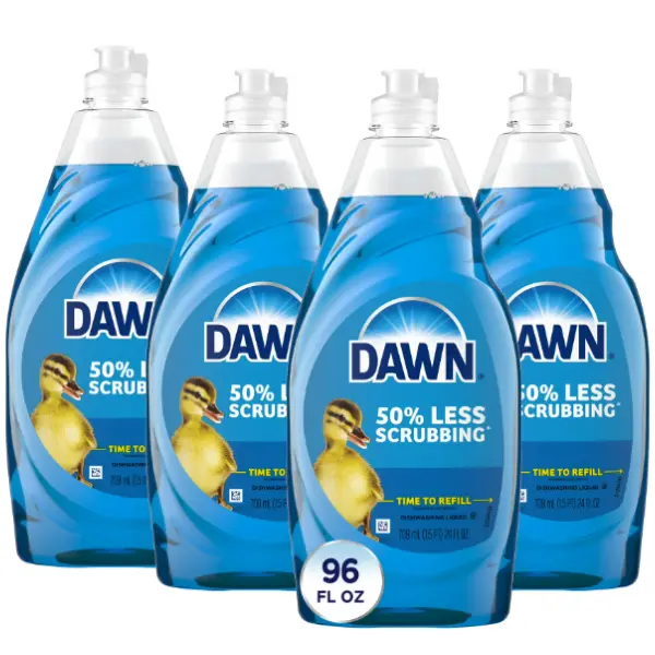 Dish Soap Liquid, 4 Pack, 24 oz Each, Grease Removal Dishwashing Liquid, Original Scent, Kitchen Dish Cleaner