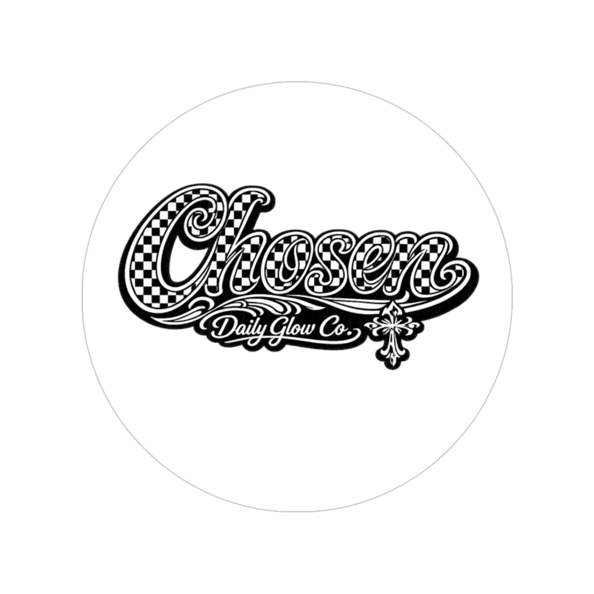 Chosen script logo Round Sticker | Transparent Outdoor Sticker